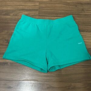 Aritzia TNA Cozy Fleece Sweatshorts Size Large Torqoise